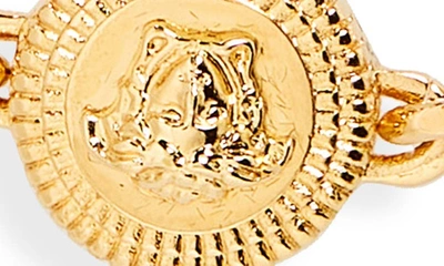 Shop Versace Greca Logo Chain Bracelet In Gold