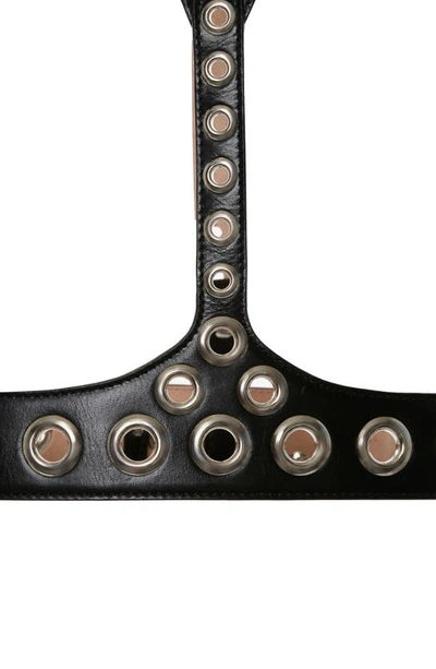 Shop Alexander Mcqueen The V Eyelet Leather Harness In Black