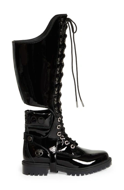 Shop Jimmy Choo X Timberland Crystal Eyelet Convertible Shaft Boot In Black
