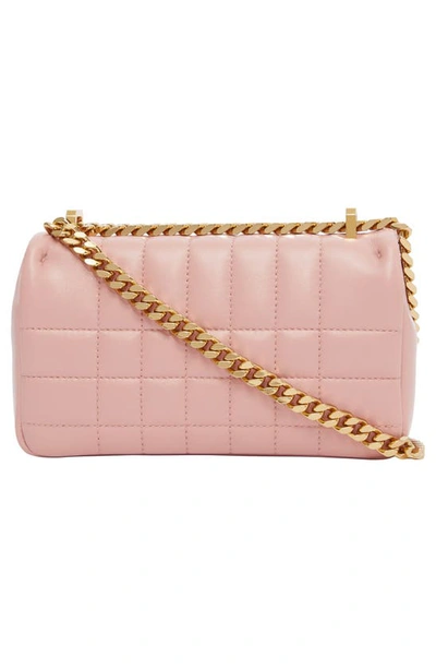 Shop Burberry Mini Lola Quilted Leather Crossbody Bag In Dusky Pink