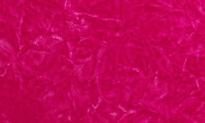 Shop Versace Hooded Long Sleeve Deep V-neck Crushed Velvet Midi Dress In Pink