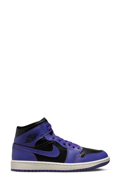 Shop Jordan Air  1 Mid Sneaker In Black/ Dark Concord/ Sail
