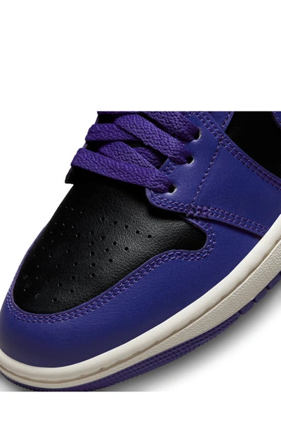 Shop Jordan Air  1 Mid Sneaker In Black/ Dark Concord/ Sail