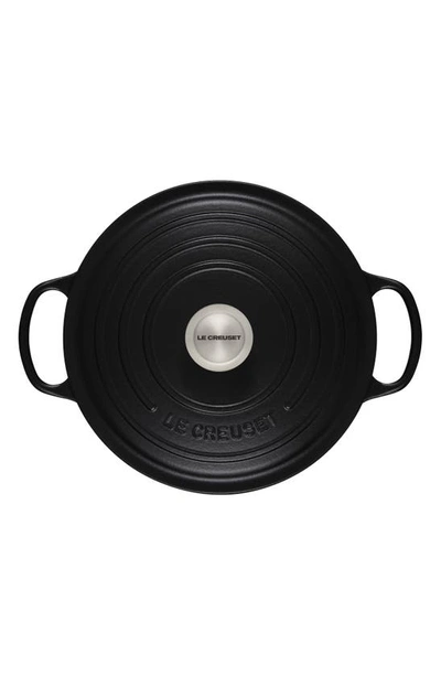 Shop Le Creuset Signature 5 1/2 Quart Round Enamel Cast Iron French/dutch Oven In Licorice