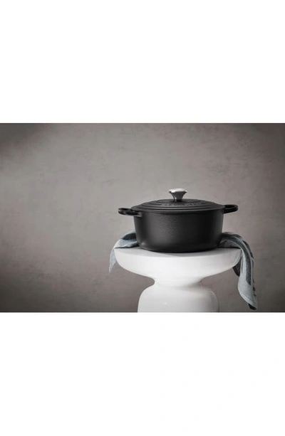 Shop Le Creuset Signature 5 1/2 Quart Round Enamel Cast Iron French/dutch Oven In Licorice