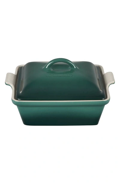 Shop Le Creuset Heritage 2 1/2 Quart Covered Square Stoneware Casserole In Artichaut