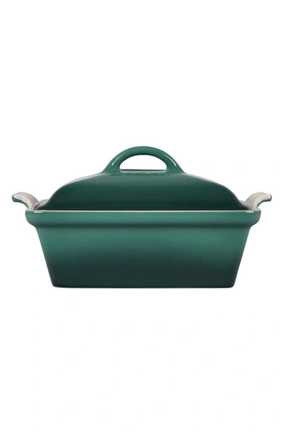 Le Creuset Heritage Stoneware Covered Square Casserole In Artichaut