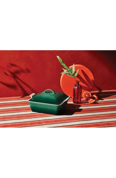 Le Creuset Heritage Stoneware Covered Square Casserole In Artichaut