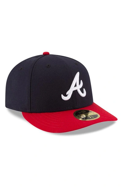 Shop New Era Navy/red Atlanta Braves Home Authentic Collection On-field Low Profile 59fifty Fitted Hat