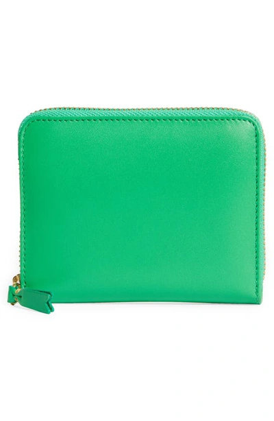 Shop Comme Des Garçons Classic Leather Zip Accordion Wallet In Green
