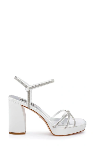 Shop Badgley Mischka Frida Platform Sandal In Soft White