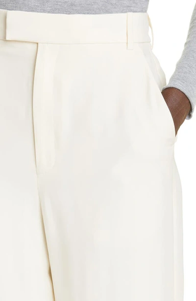 St John Silk-blend Heavy Georgette Straight-leg Pants In Ecru