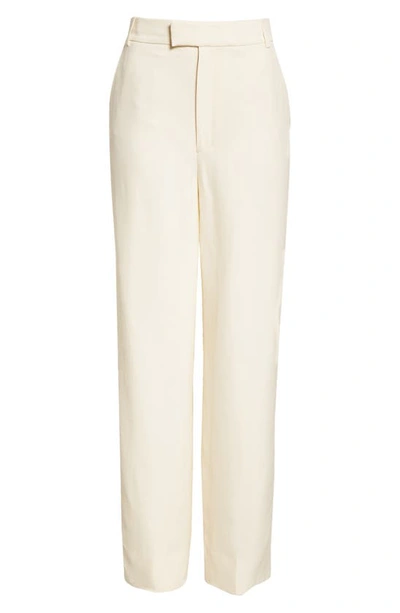 St John Silk-blend Heavy Georgette Straight-leg Pants In Ecru