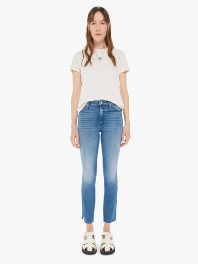 Shop Mother The Mid Rise Dazzler Vamp Fray Oui Oui Jeans (also In 23,23) In Blue