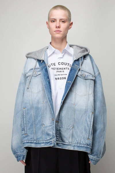 Vetements Denim Jacket With Detachable Hood | ModeSens