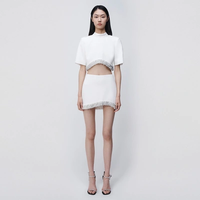 Shop Jonathan Simkhai Dua Embellished Mini Skirt In White