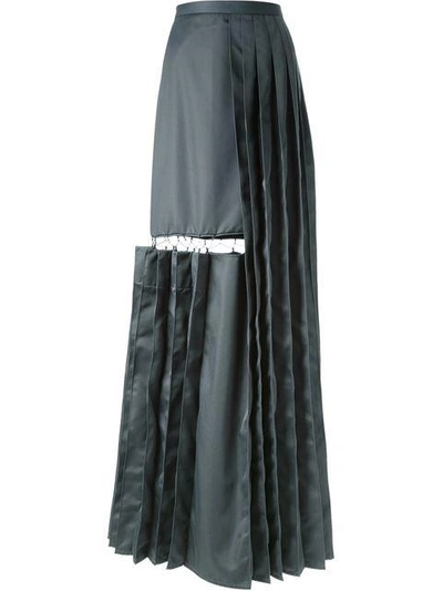 Shop Chalayan Cutout Detail Pleated Long Skirt