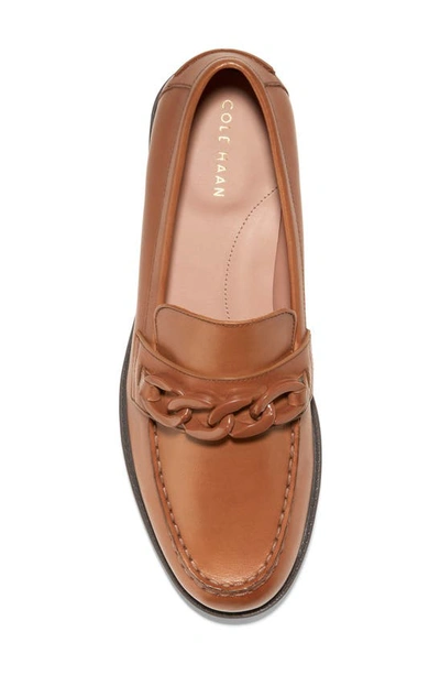 Cole Haan Women's Stassi Chain Leather Penny Loafers In Brown | ModeSens