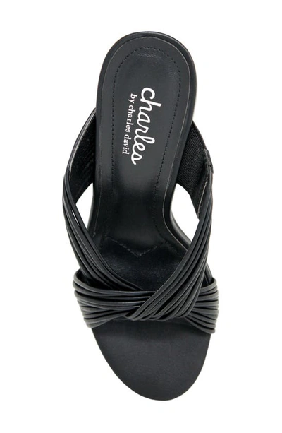 Shop Charles By Charles David Razzle Slide Sandal In Black Faux Leather