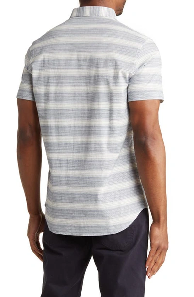 Travismathew Manta Ray Short Sleeve Button-up Shirt In Insignia