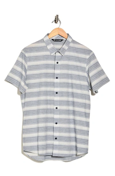 Shop Travismathew Manta Ray Short Sleeve Button-up Shirt In Insignia