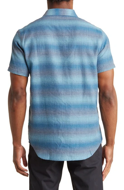 Travismathew Neighbors Pool Short Sleeve Button-up Shirt In Insignia Blue