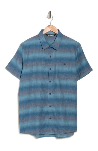 Travismathew Neighbors Pool Short Sleeve Button-up Shirt In Insignia Blue