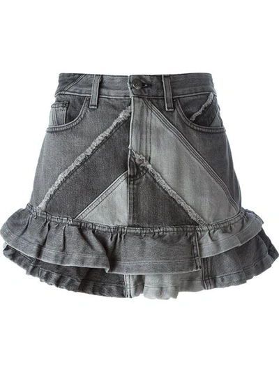 Marc By Marc Jacobs Frill Denim Skirt In Grey