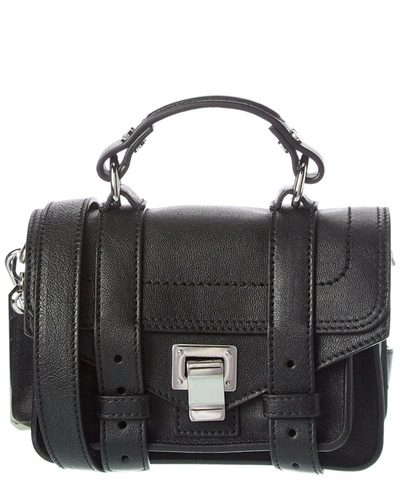 Shop Proenza Schouler Ps1 Micro Leather Shoulder Bag In Black