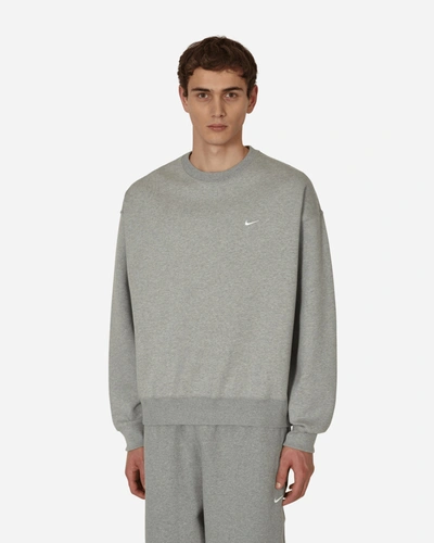 Shop Nike Solo Swoosh Crewneck Sweatshirt Grey In Multicolor