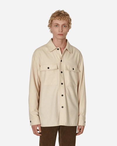 Jil Sander Lightweight Wool Shirt Jacket In Beige