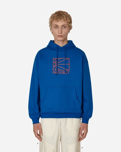 Shop Paccbet Big Logo Hooded Sweatshirt In Blue
