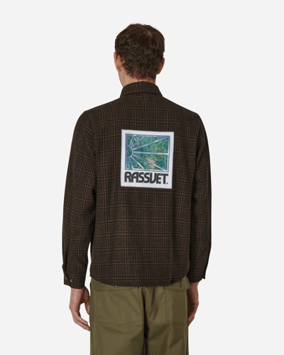 Shop Paccbet Checked Two Pocket Shirt In Brown