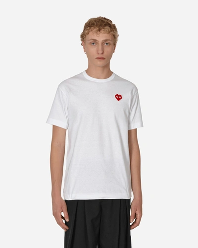 Shop Comme Des Garçons Play Invader Heart T-shirt In White