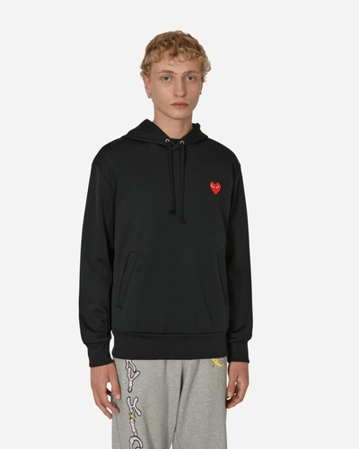 Shop Comme Des Garçons Play Heart Hooded Sweatshirt In Black