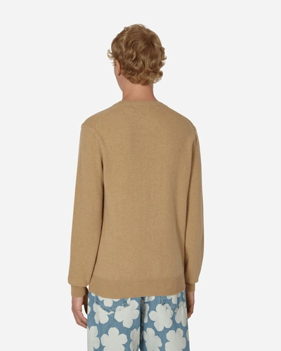Comme Des Garçons Play Heart-patch V-neck Sweater In Beige