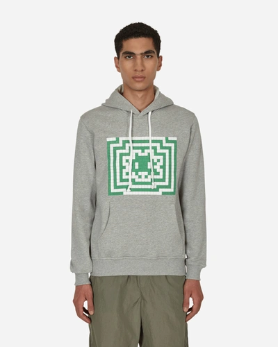 Shop Comme Des Garçons Shirt Invader Hooded Sweatshirt In Grey