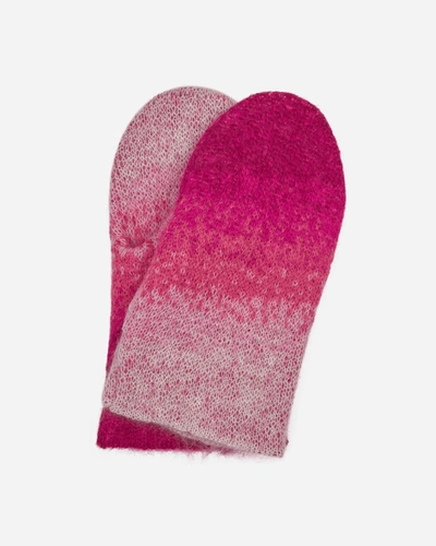 Shop Erl Gradient Knit Gloves In Pink