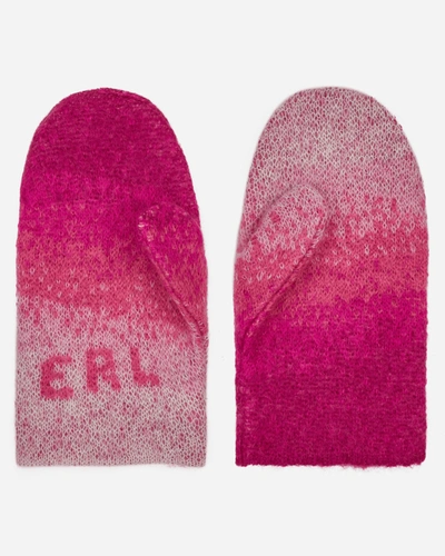 Shop Erl Gradient Knit Gloves In Pink