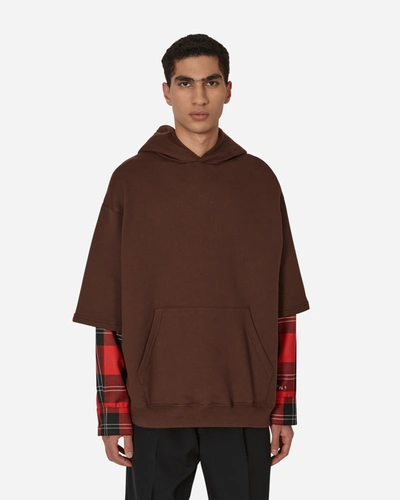 Shop Marni Long-sleeved Hooded Sweatshirt In Brown
