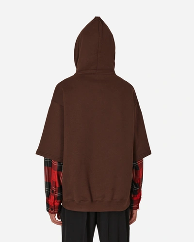 Shop Marni Long-sleeved Hooded Sweatshirt In Brown