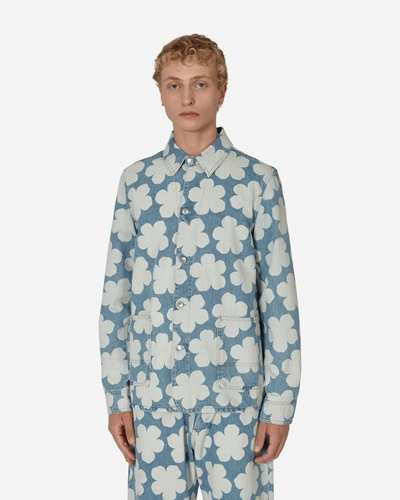 Shop Kenzo Hana Dots Denim Workwear Jacket In Blue