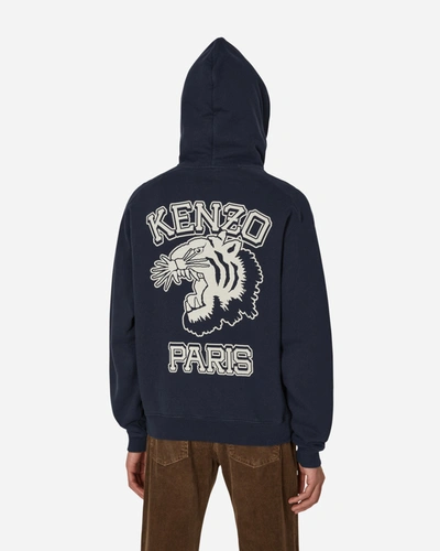 Shop Kenzo Varsity Hooded Sweatshirt In Blue