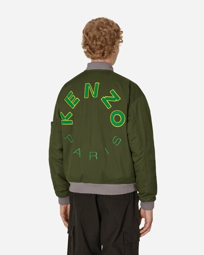 Kenzo Varsity Logo-patch Bomber Jacket In Green