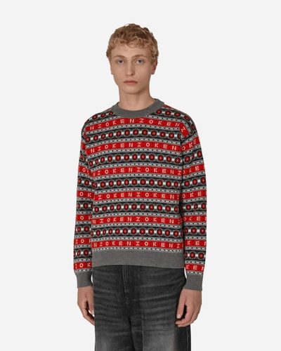 Shop Kenzo Merino Wool Jacquard Sweater In Red