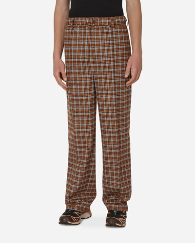 Wales Bonner Harmonic Wide-leg Checked Virgin Wool And Mohair-blend Tweed Trousers In Brown