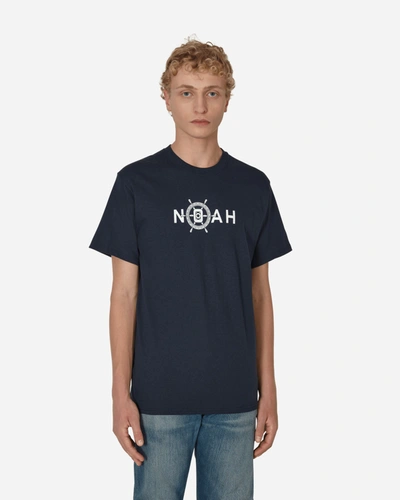 Shop Noah Ship Wheel T-shirt In Blue