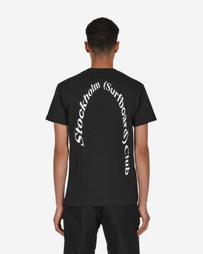 Shop Stockholm Surfboard Club Arch Logo T-shirt In Black