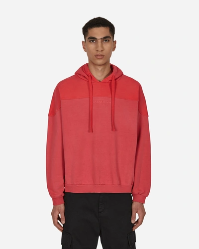 Shop Guess Usa Two Tone Hooded Sweatshirt Red In Multicolor