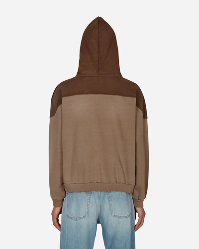 Shop Guess Usa Two Tone Hooded Sweatshirt In Brown
